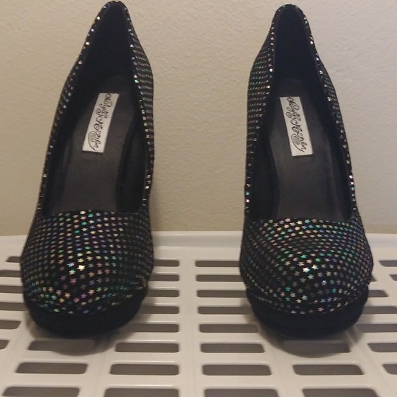 Naughty Monkey Sparkly Platform Pumps - Picture 6 of 8